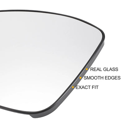 Left Side White Heated Mirror Glass for Peugeot 208, 308 (2012-2023)