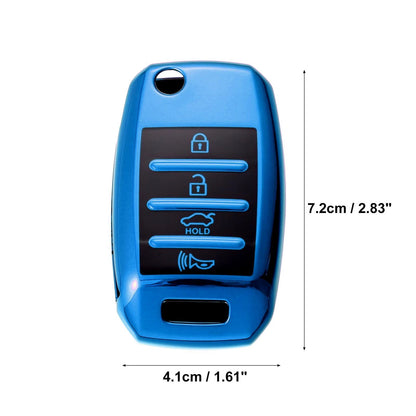TPU Key Fob Cover Case for Kia Optima, Soul (2013-2018, 2015-2018) Blue