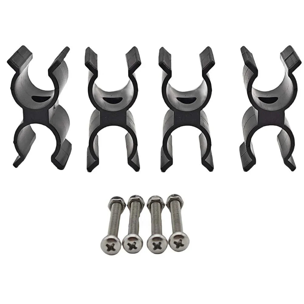 Double Tube Pole Clip Holder for Boat Tops 4pcs Fits 7/8"-1" Diameter