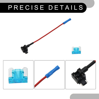 Mini Fuse Tap Adapter w/ 8 10A+15A Blade Fuses for DC 32V