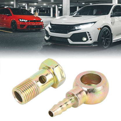 2 x 10mm Banjo Hose Barb Bolt Fittings Banjo Bolt Washer Kit for Motorcycle