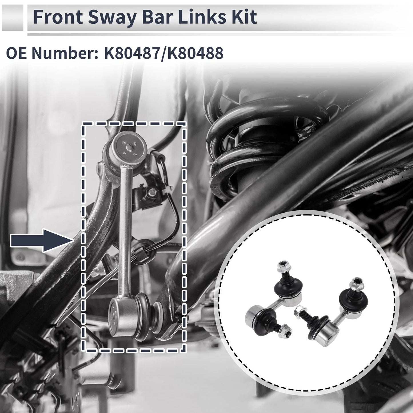 Front Stabilizer Bar Links for Acura RSX 2002-2006 (2 x No Bushing)
