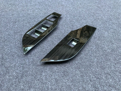Window Lift Cover Trim for 2019-2023 Toyota RAV4 - Black Steel 4 x Pieces