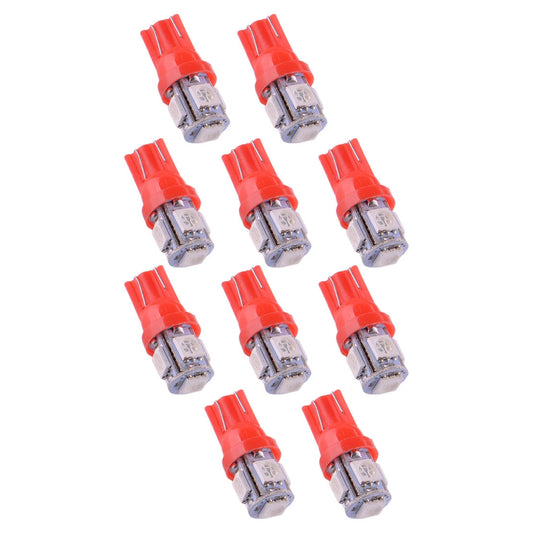 10 x T10 LED Red Dashboard Gauge Cluster Bulbs for Universal