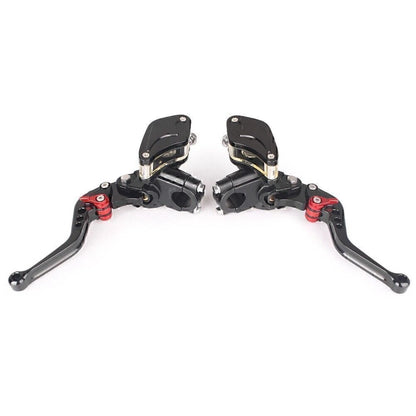 Black Clutch Brake Levers & Master Cylinder Reservoir for Motorcycle 22mm