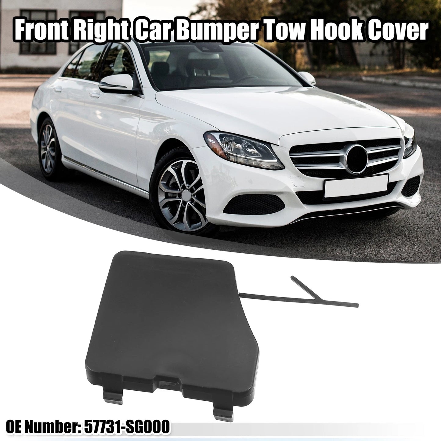Black Front Right Tow Hook Cover for Subaru Forester (2014-2016)