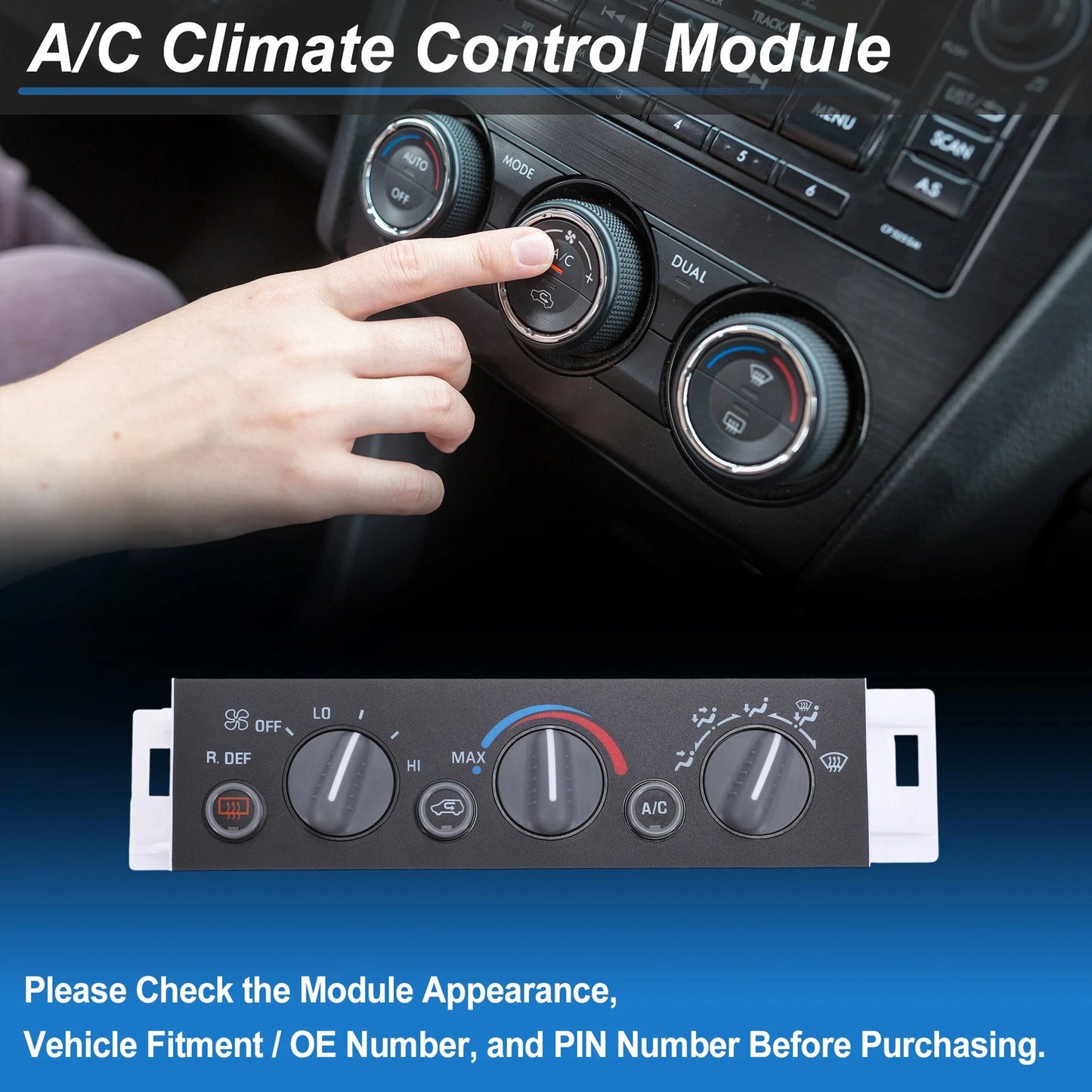 A/C Heater Climate Control Switch Module Panel for Chevrolet C2500
