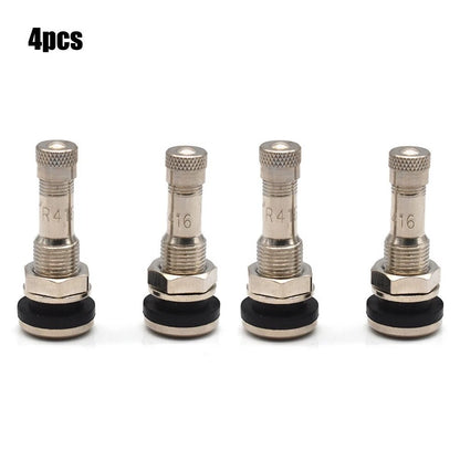 Chrome Metal Tubeless Bolt-On Valve Stem 4 x for Tires