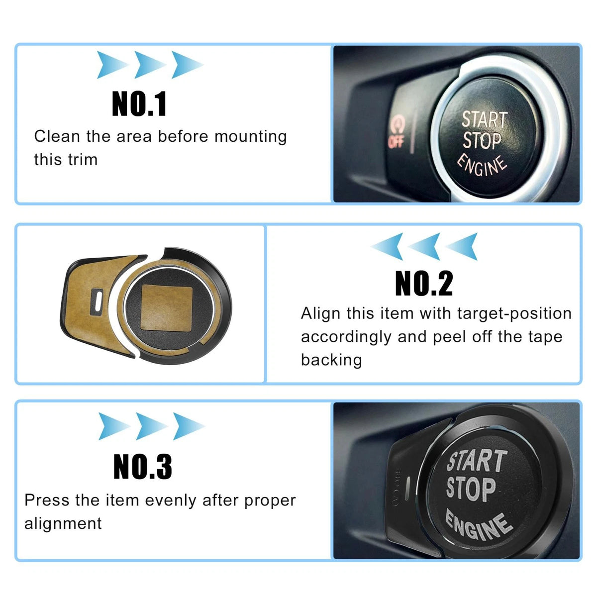 Start Stop Button Cover Sticker for BMW 2 3 4 5 6 7 X1 X3 X4 X5 (2014-2023)