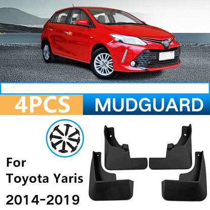 4x Mudguard Mud Flap Splash Guard Fender for Toyota Yaris (2014–2019)