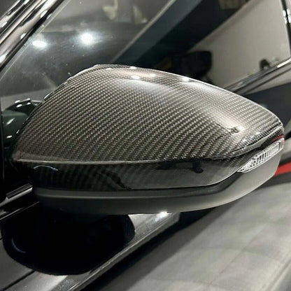 100%Carbon Fiber Add-on Side Mirror Cap for Audi A3 S3 RS3 22-24 w/o Lane Assist