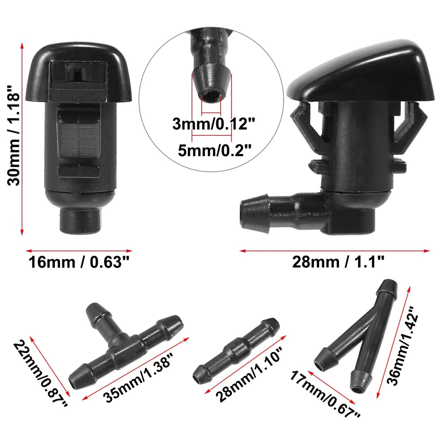 4pcs Front Windshield Washer Nozzles for Jeep Cherokee (2014-2023)