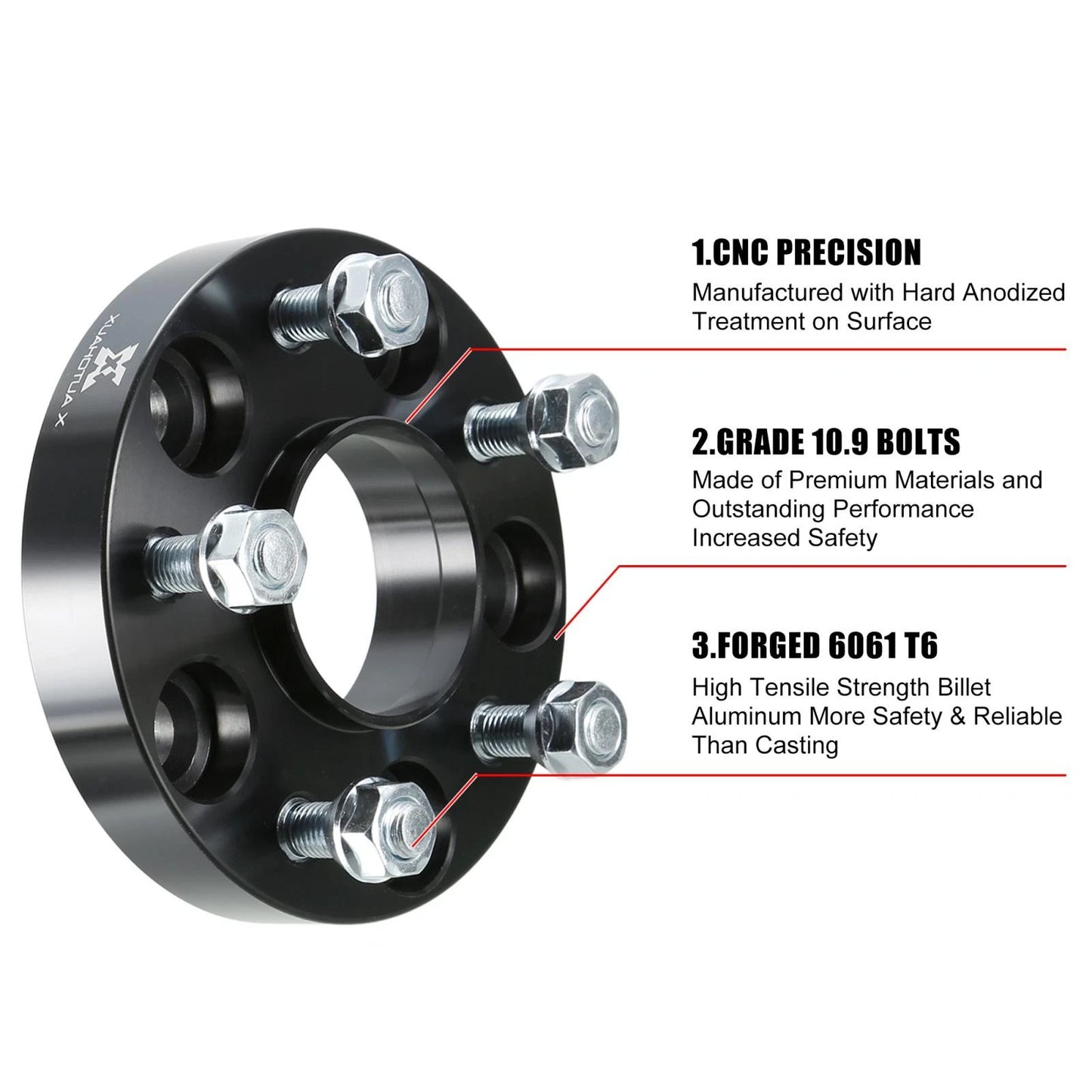 4pcs 1" Hub Centric Wheel Spacers Adapters for Jeep