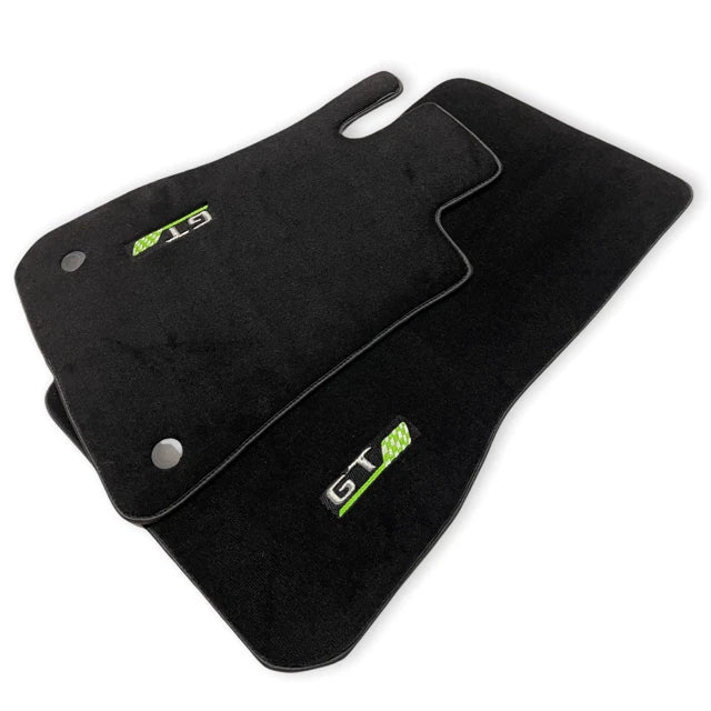 Floor Mats for Mercedes Benz AMG GT 2015-2022 Black & Green Logo 2 x AutoWin