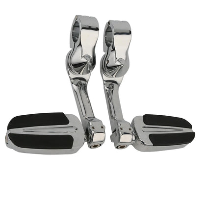Highway Bar Footpegs Long Angled Adjustable Mount for Harley Touring Softail
