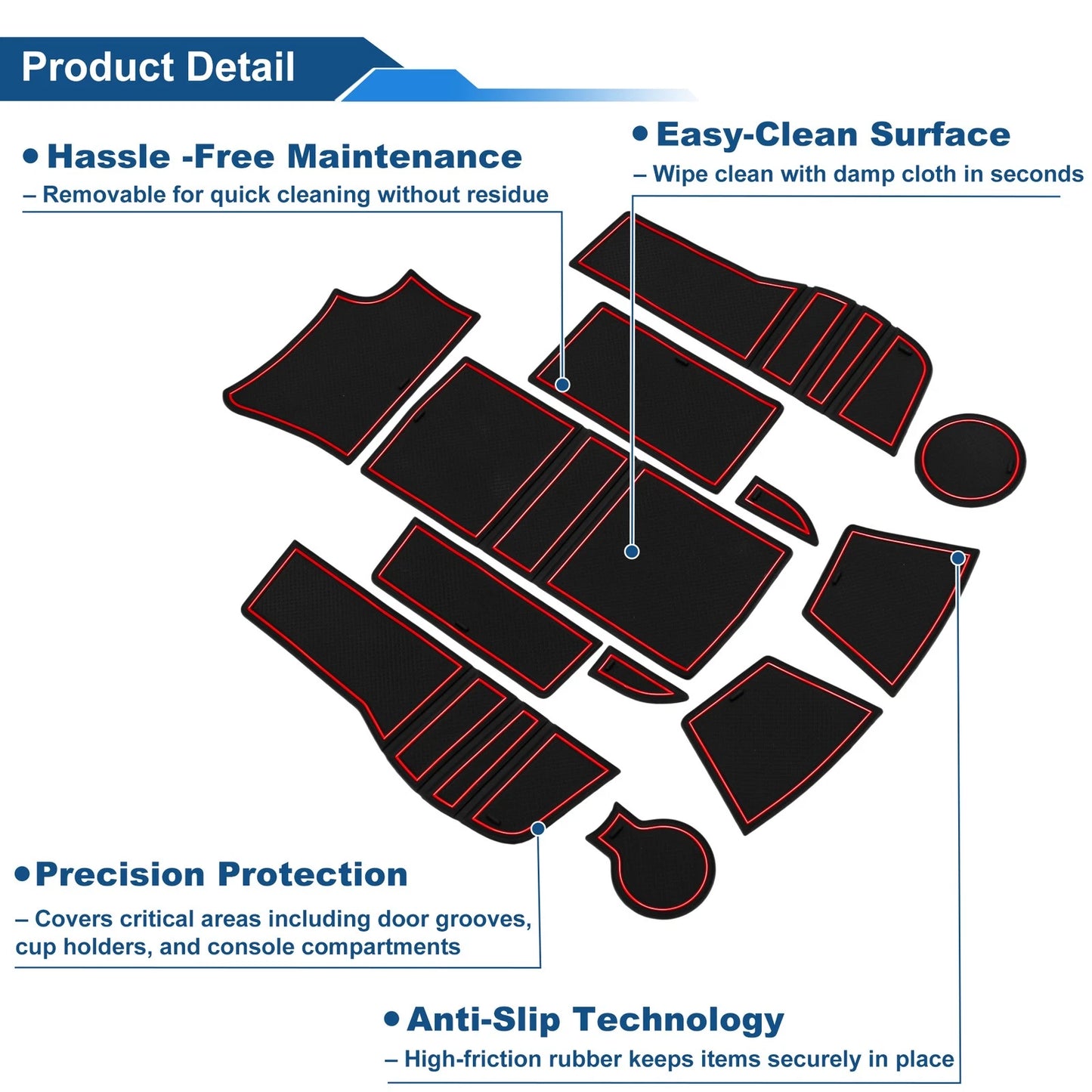1 PVC Non-Slip Mats for Peugeot 2008 (2020)