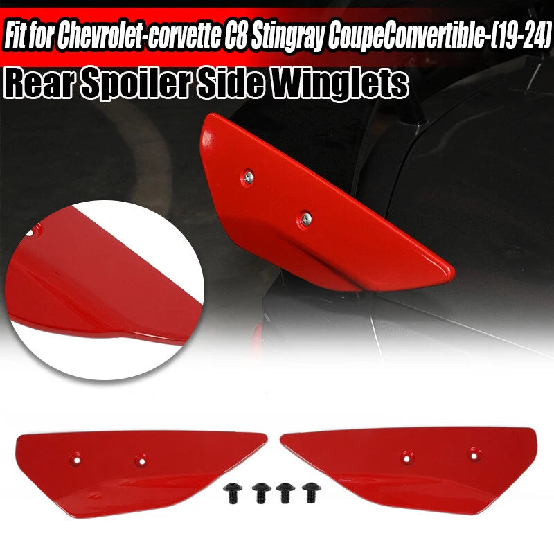 2 x Rear Wing Spoiler Side Winglets for Corvette C8 Z51 Z06 E-Ray (2020-2025)