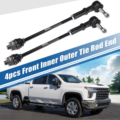 4pcs Front Inner Outer Tie Rod End Links Kit for Chevrolet Avalanche Drag Link
