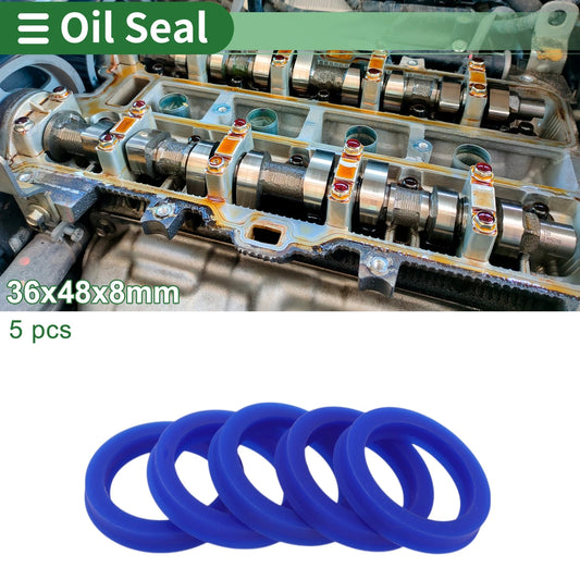 Oil Seal Rotary Shaft TPU 36x48x8mm High Pressure Blue 5 Pcs