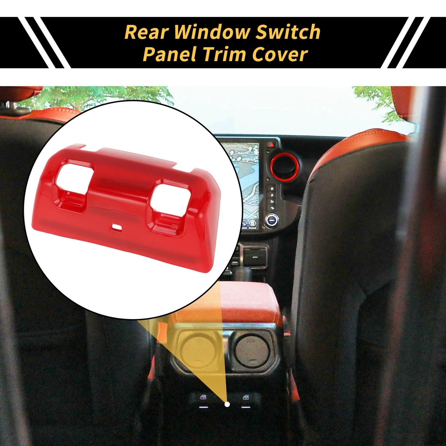 Rear Window Switch Panel Trim Cover for Jeep Wrangler JL JLU (2018-2024) Red