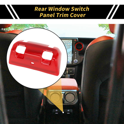Rear Window Switch Panel Trim Cover for Jeep Wrangler JL JLU (2018-2024) Red