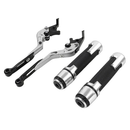 Silver Extendable Brake Clutch Levers Grips Set for Kawasaki ZX14R (2006-2023)