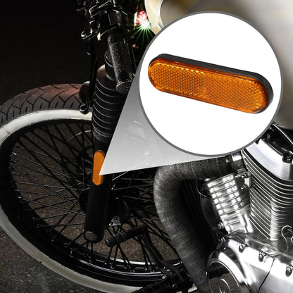 4 x Universal Reflector Oval Motorcycle Safety Reflector Orange