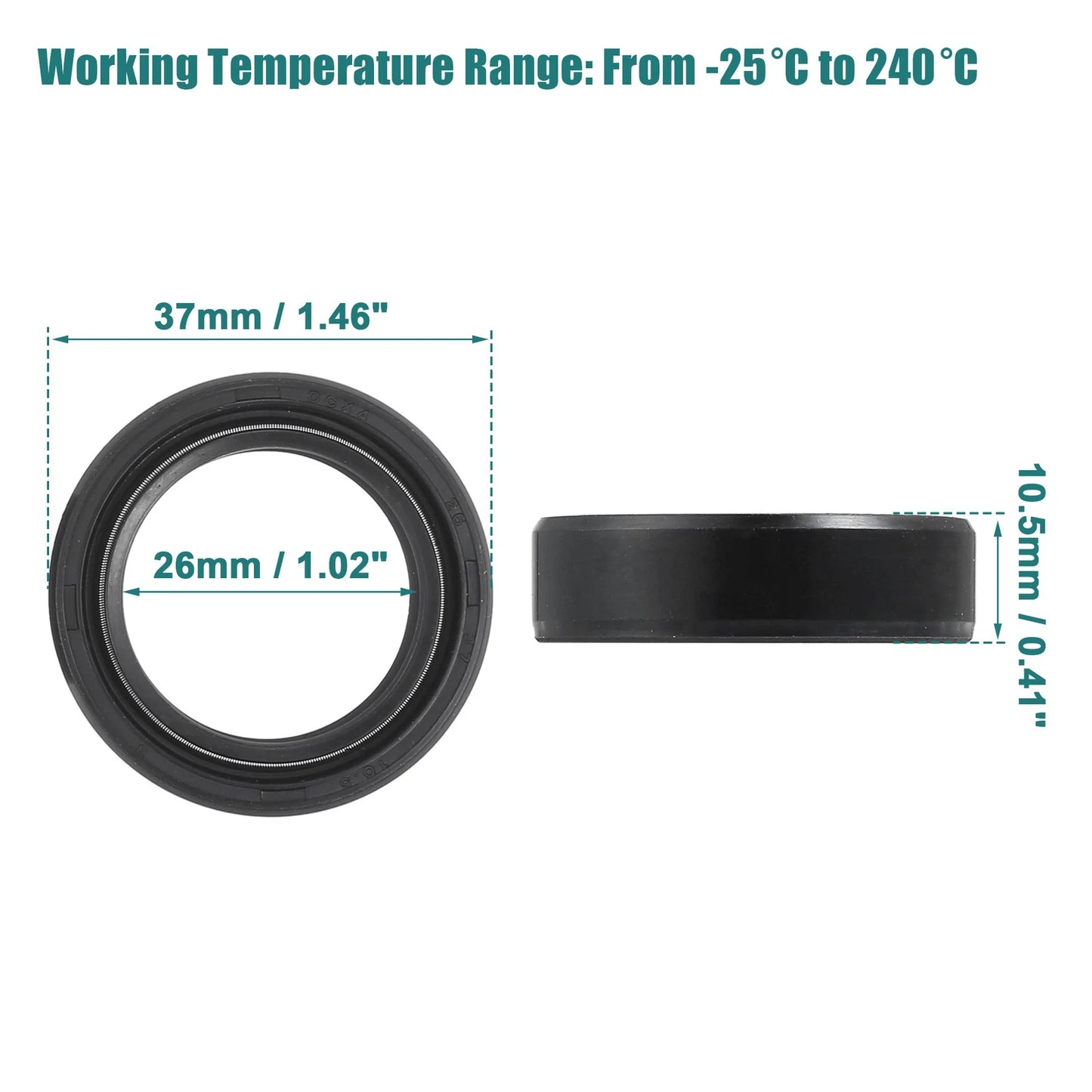 2 x 26mmx37mm Front Fork Shock Oil Seal for Suzuki DS80 (1978–2000)