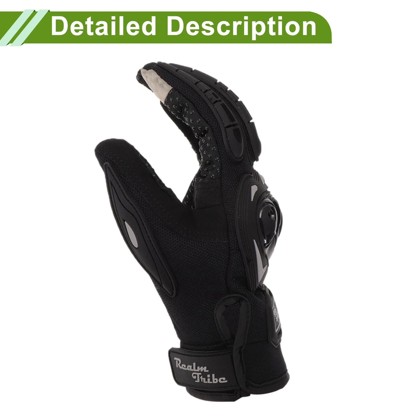 M 1 x Motorcycle Gloves Breathable Full Finger Nylon Outdoor Black