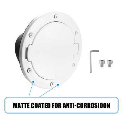 White Aluminum Alloy Gas Fuel Tank Cap Cover for Jeep Wrangler (2007-2018)