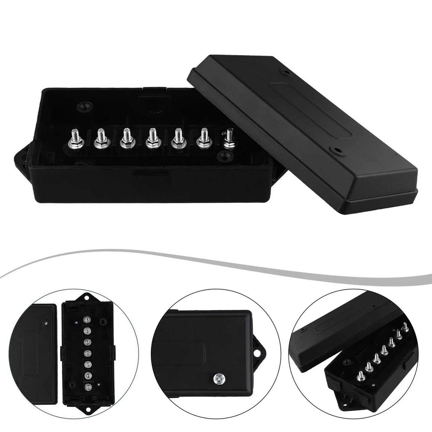 7-Way Electrical Trailer Junction Box, 7-Gang Trailer Wire Connection Box