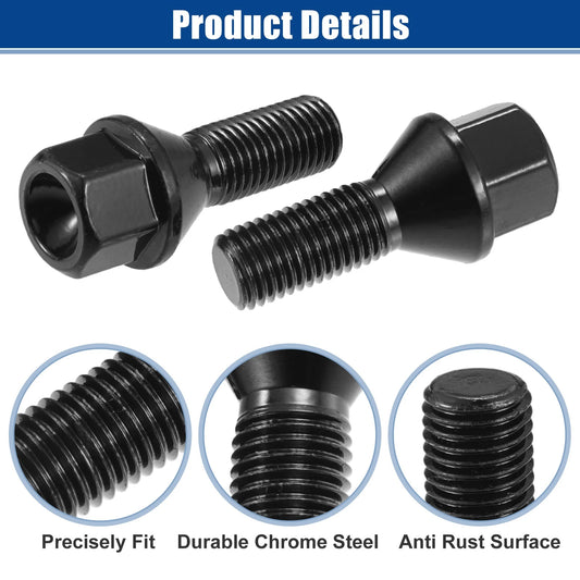 10 Pcs M12x1.5 Wheel Lug Bolt Nuts for BMW E46 E90 E39 (2000-2012)