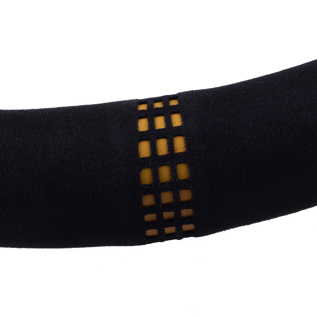 D-Shape Black Faux Suede Steering Wheel Cover for Universal Cars