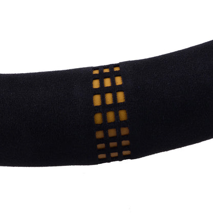 D-Shape Black Faux Suede Steering Wheel Cover for Universal Cars
