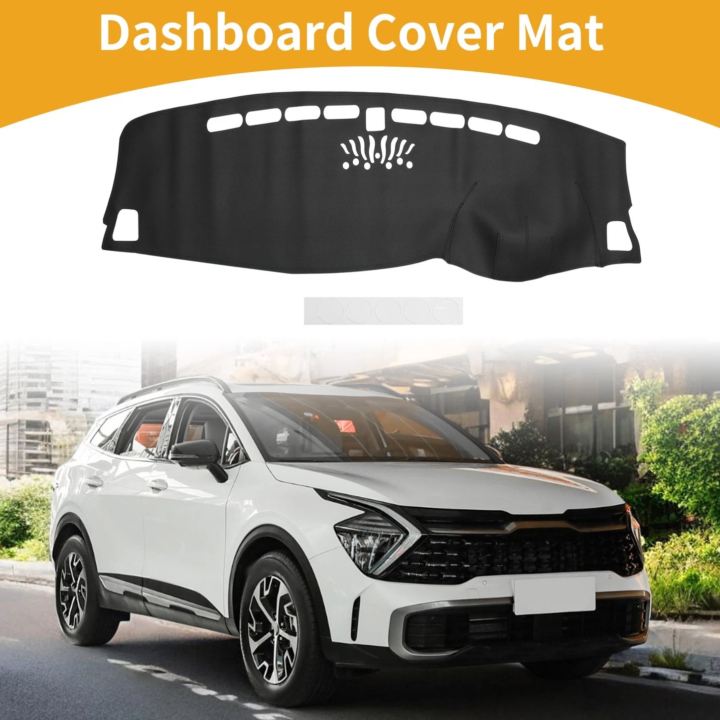 Dashboard Cover Mat for Kia Sportage (2016-2017) Black Anti-Slip