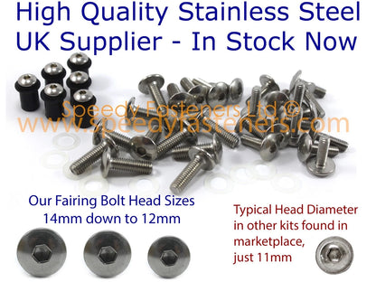 Stainless Fairing & Screen Bolts for Suzuki RG250 Gamma (1985–1987)