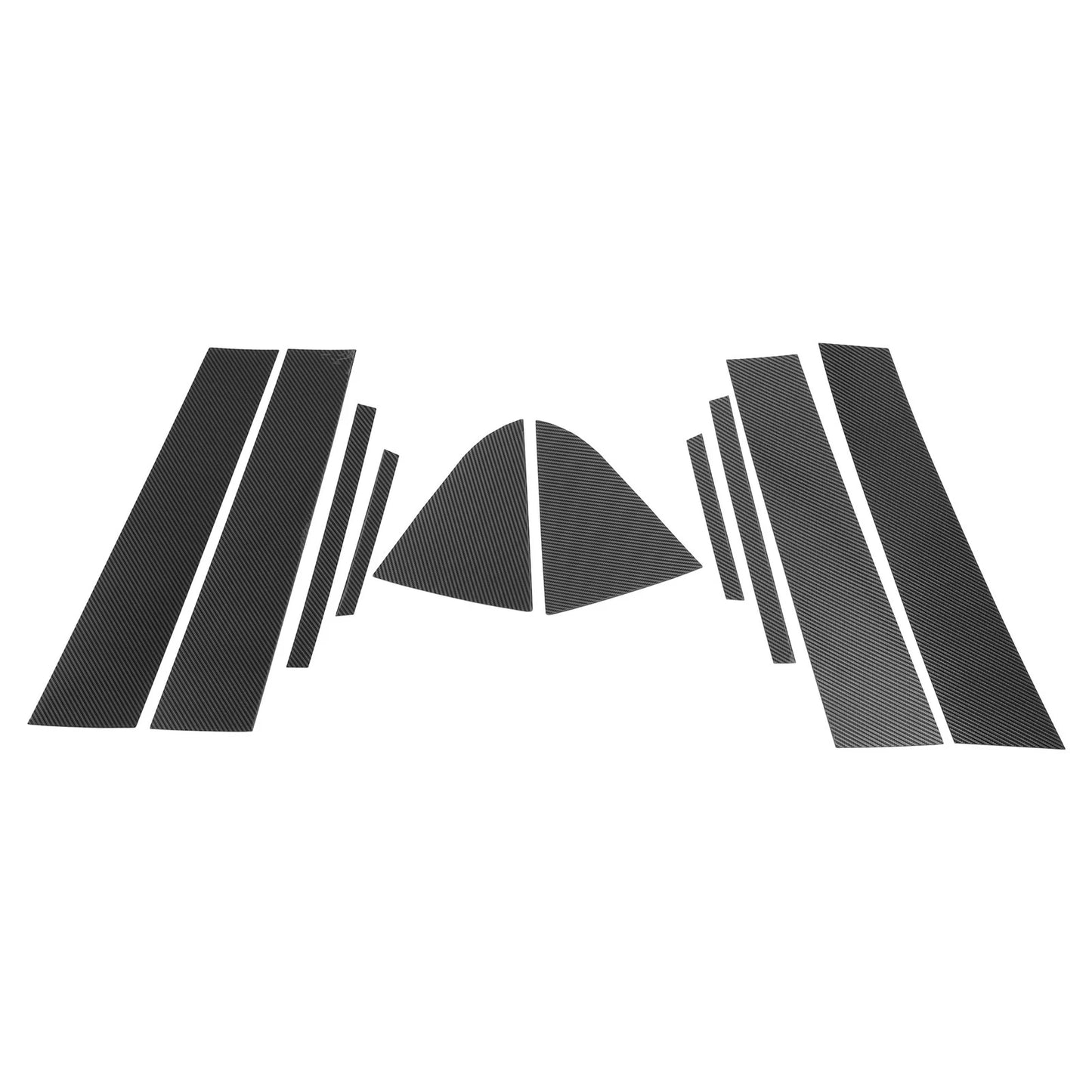 10 x Pillar Window Trim for Chevy Cruze (2011-2015) Carbon Fiber Black