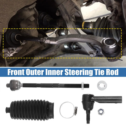 6 x Car Front Inner Outer Tie Rod Ends & Rack Boots for Jeep Commander (2006-2010)