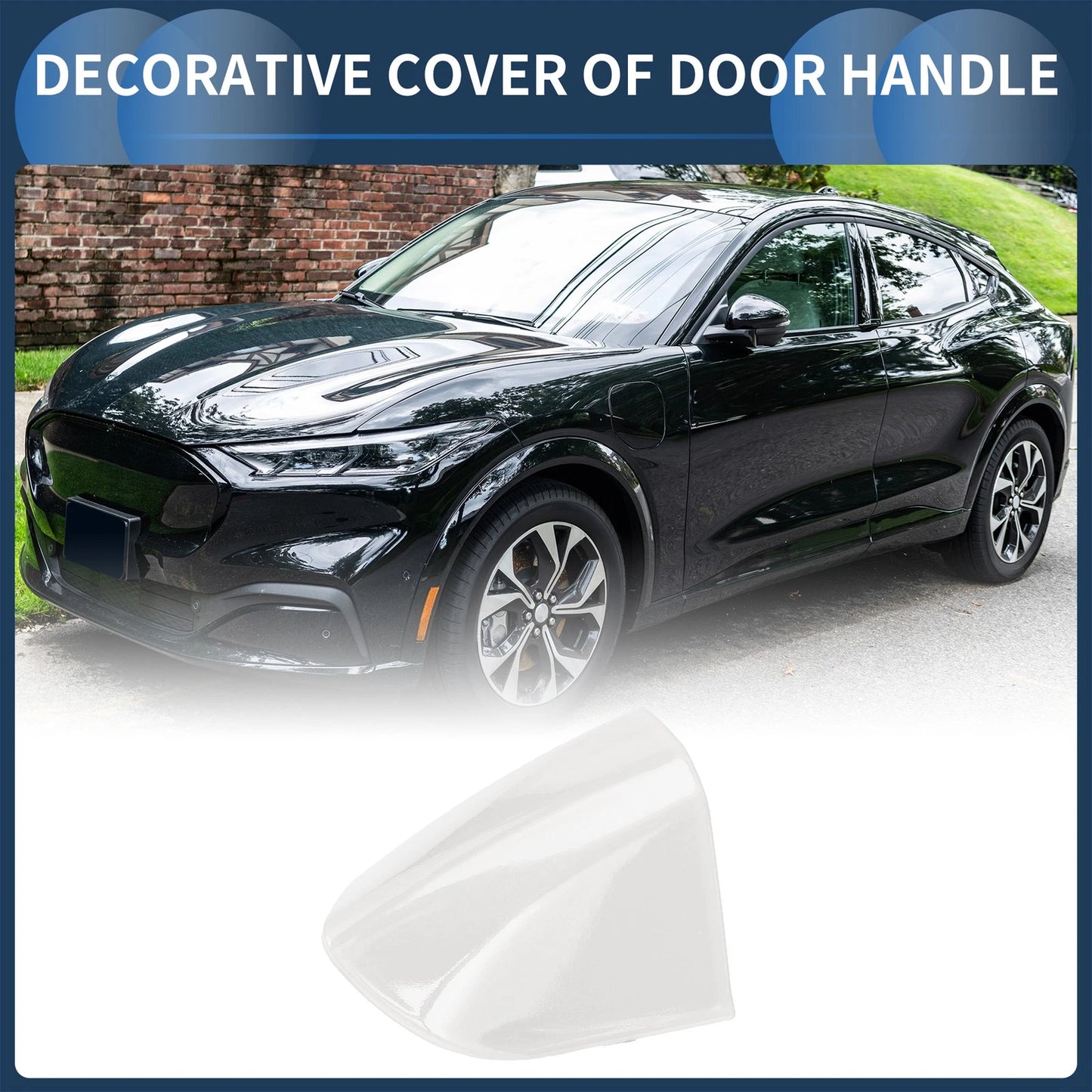 Front Left Door Handle Cover for Ford Mustang (2015-2020) ABS White 1 Pc