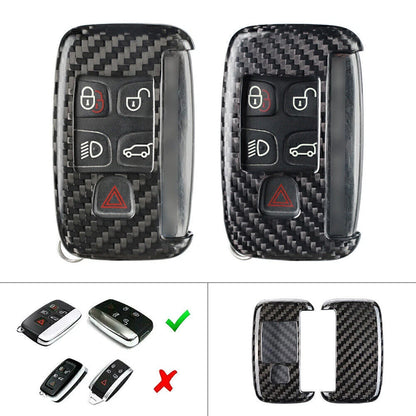 Black Carbon Fiber Remote Key Shell Cover for Land Rover Range Rover Discovery