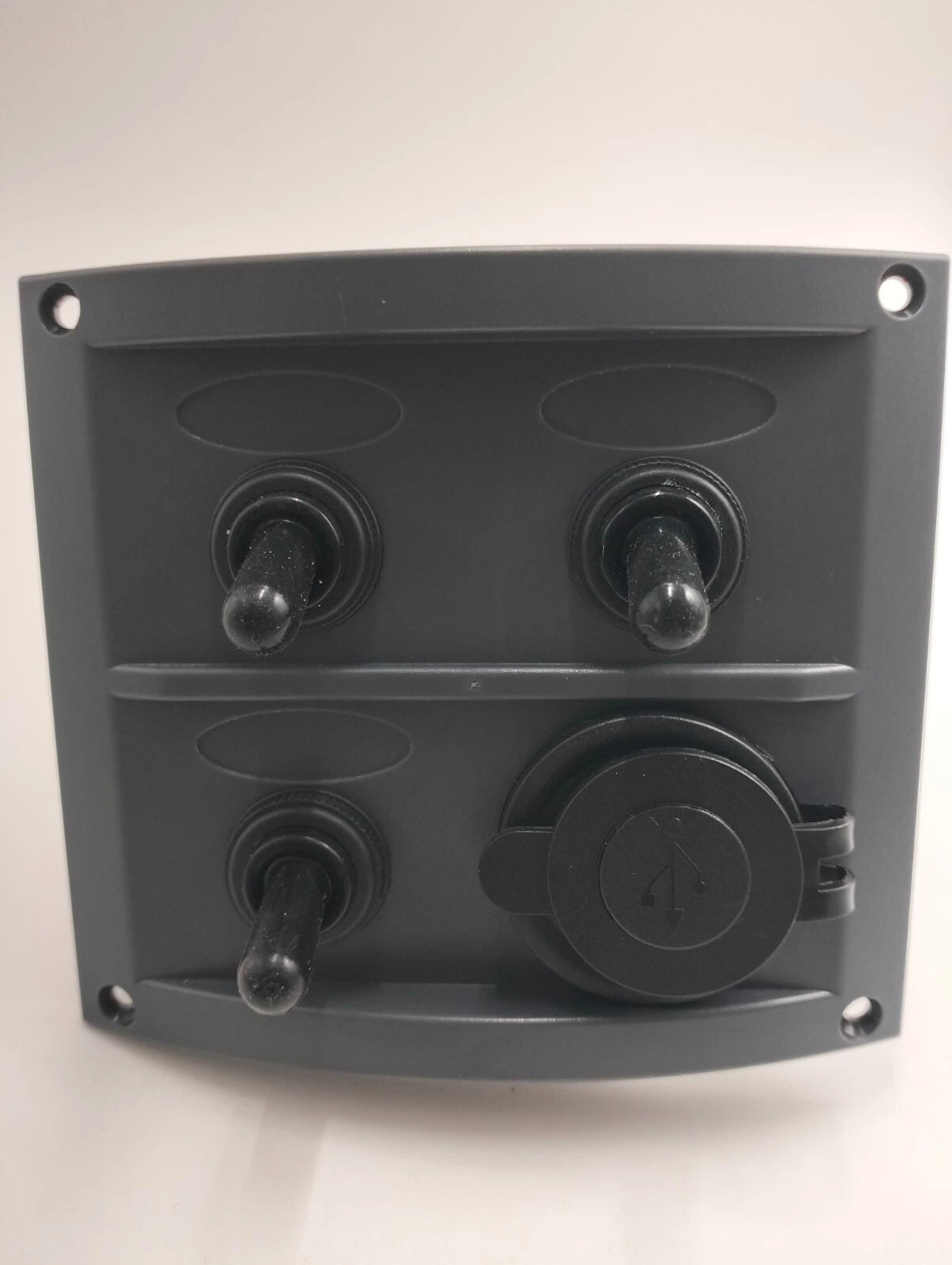Boat Switch Gray Panel 3 Switch USB 12V with 28 Labels