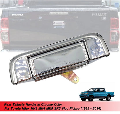 Chrome Tailgate Handle for Toyota Hilux MK3 MK4 MK5 (1989-2014)
