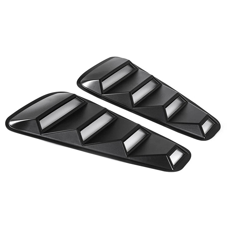Black 1/4 Quarter Window Louvers Scoop Cover for Ford Mustang (2015-2018)