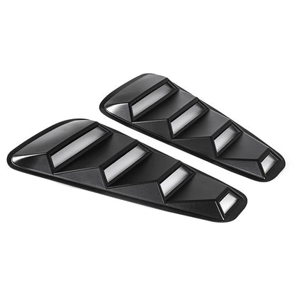 Black 1/4 Quarter Window Louvers Scoop Cover for Ford Mustang (2015-2018)