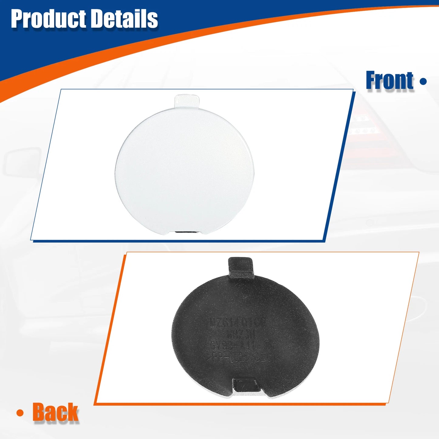 Front Side Tow Hook Cover for Mazda 6 (2014-2016) - White