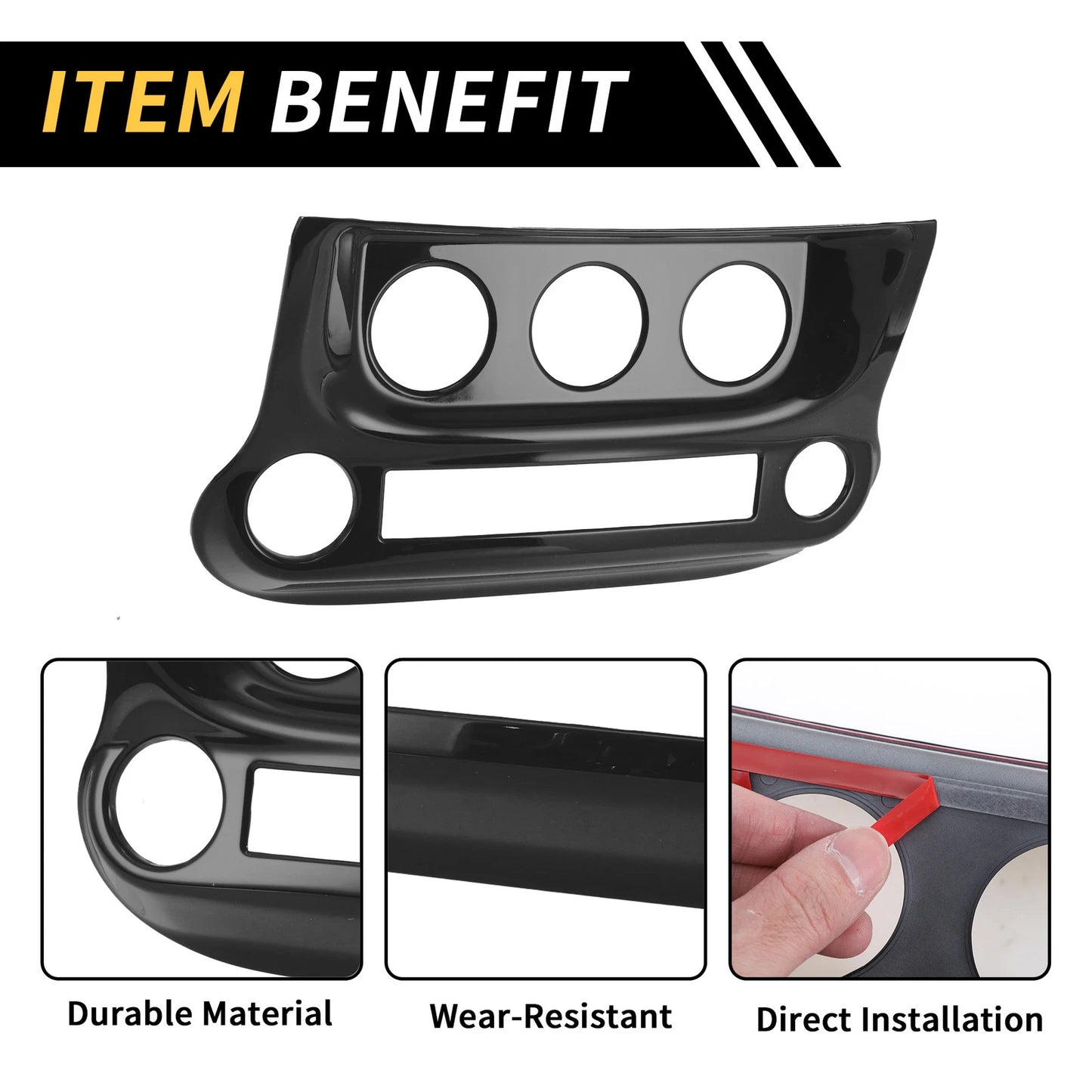 AC Switch Control Cover Trim for Jeep Wrangler JK JKU (2011-2017) Black