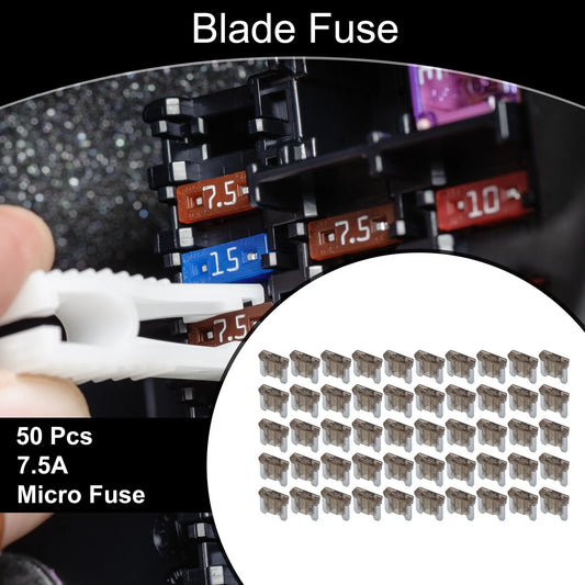 Micro Fuse / 7.5A / Blade Fuse for Car Boat Truck RV Motorcycle Brown 50 Pcs