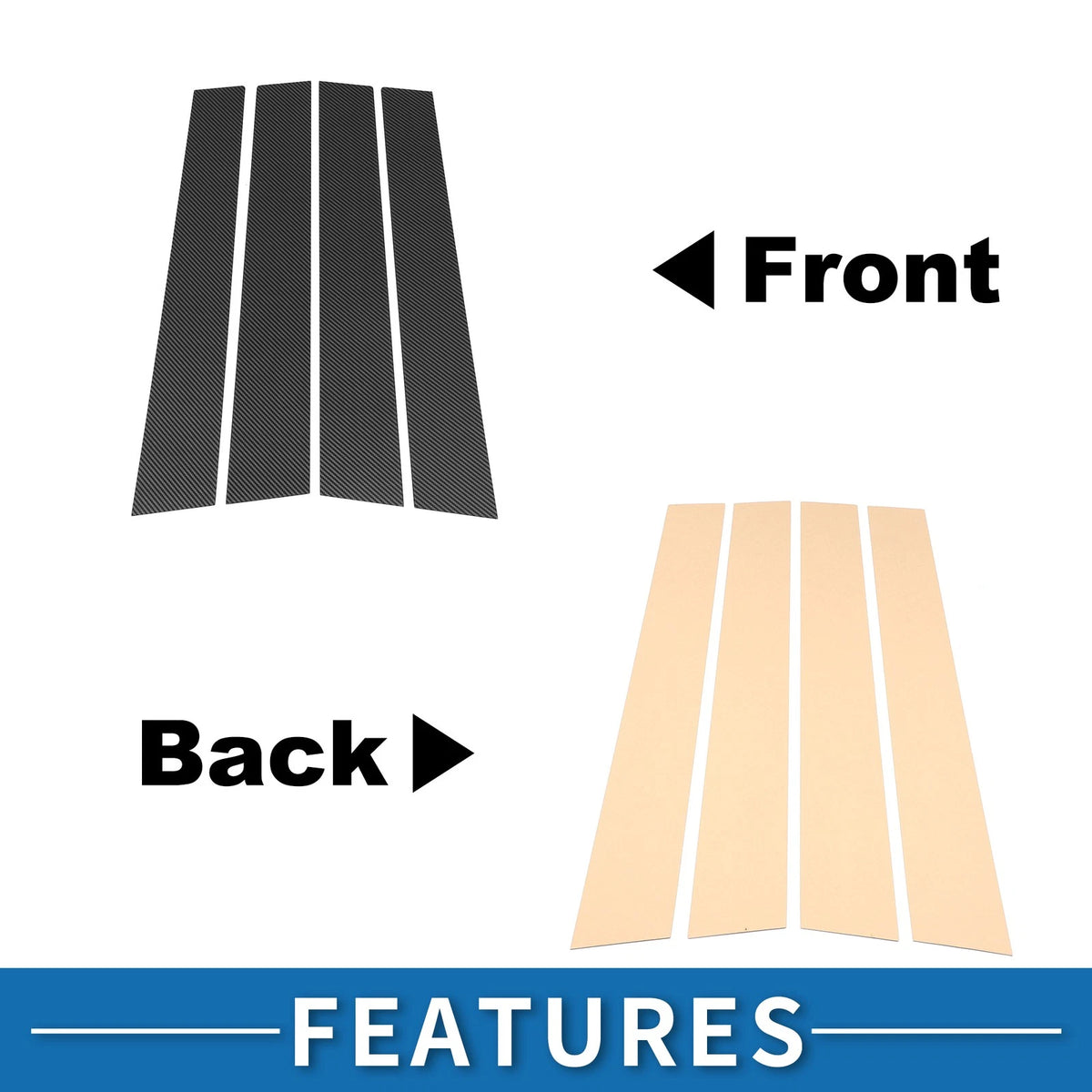 4 Pcs Door Pillar Window Trim for Toyota Highlander (2014-2023)