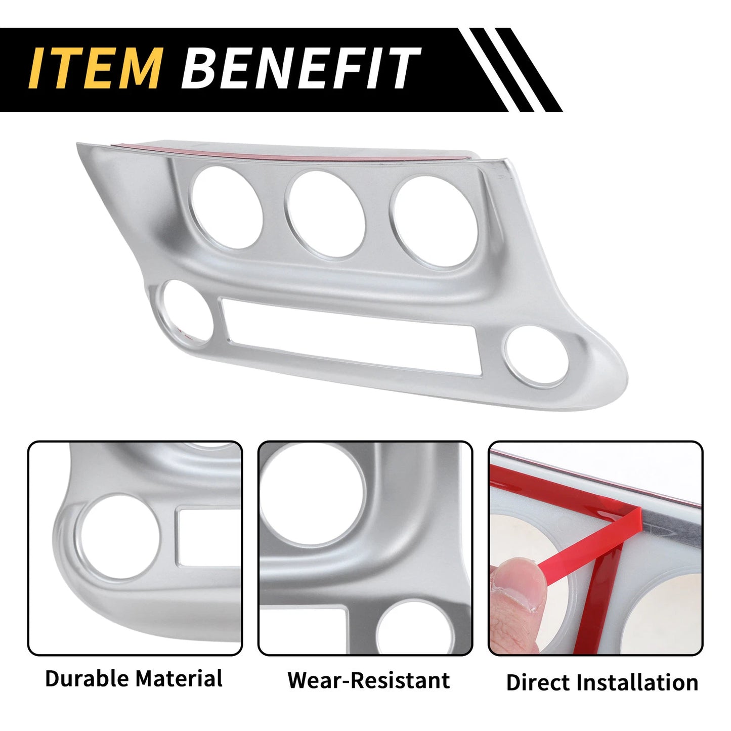 AC Switch Control Cover Trim for Jeep Wrangler JK JKU (2011-2017) Silver Tone