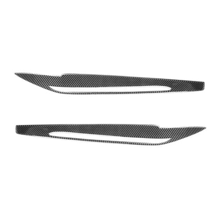 Carbon Fiber Headlight Eye Lid Cover Eyebrows Trim Fit For BMW X5 F15 2014-2018